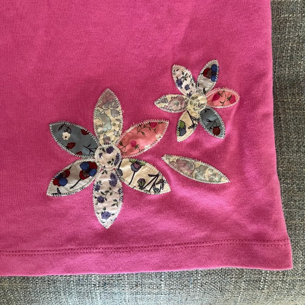 Vintage Tocca Pink Applique Scoop Neck 100% Cotton T-shirt Women's Medium - Picture 8 of 8